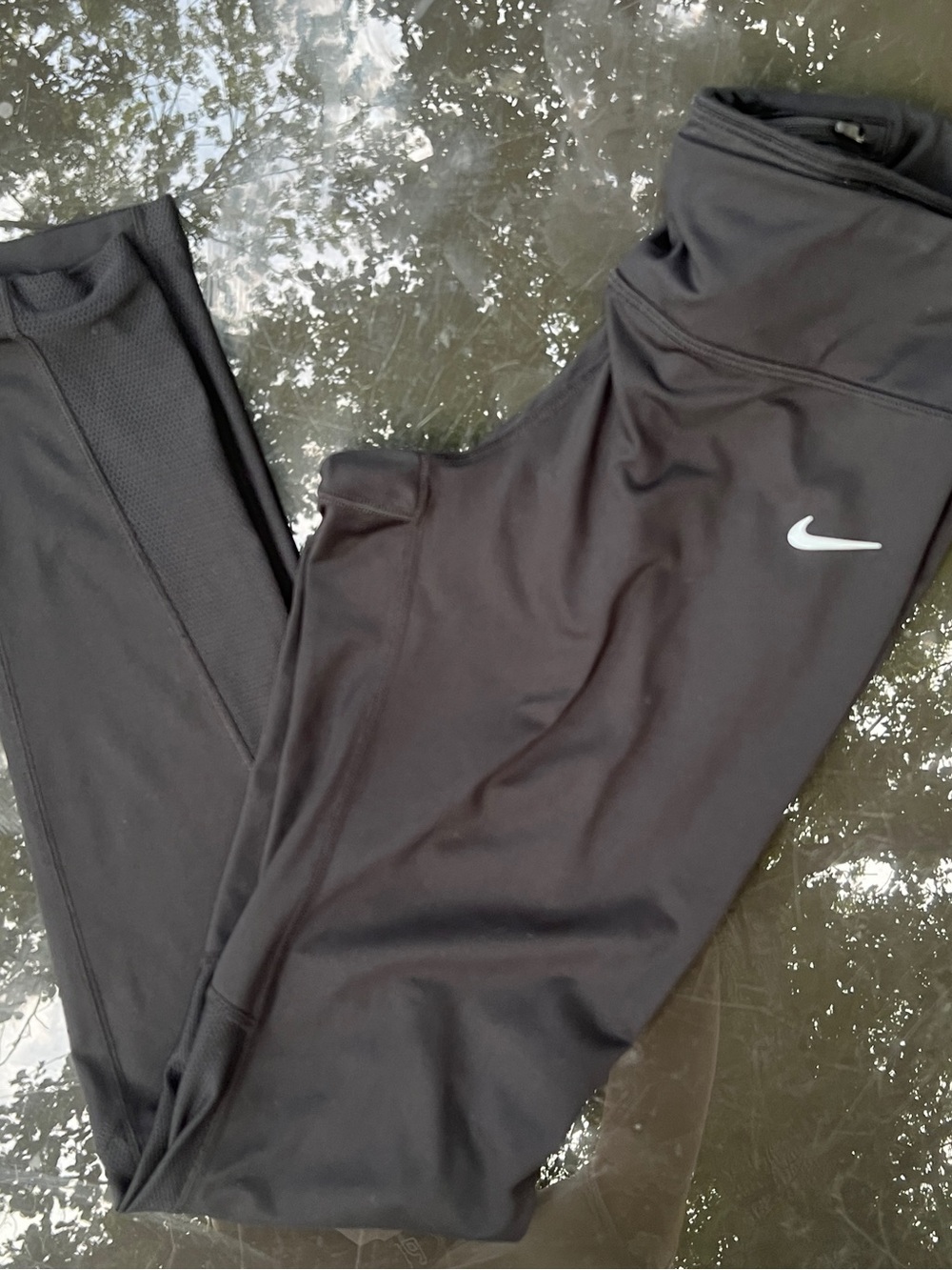 Nike Dri-FIT Women’s High Rise Ankle Leggings Black L 29" Inseam Running 835434-
